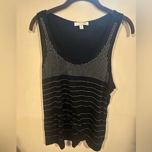 Kenar Black Studded Tank Top